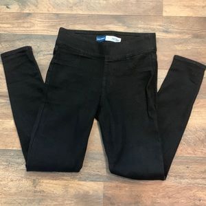 Ladies black old navy mid rise rock star skinny jeggings size 2